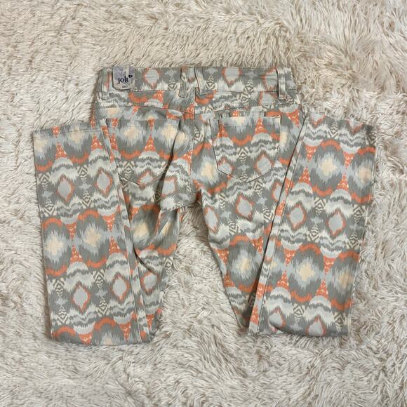 Jolt Jeans Women's Size 1 Low Rise Skinny Groovy Pattern Light Colors Stretch - Picture 2 of 8